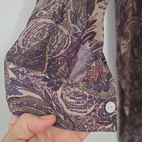 CHAN LUU sheer  Purple Patterned Dress S - Picture 4 of 11